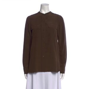 vince silk blouse brown